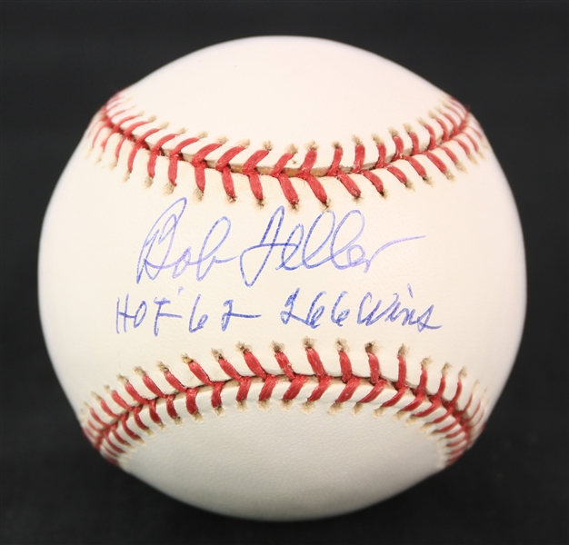 2004 Bob Feller Cleveland Indians Signed OML Selig Baseball (JSA/MLB Hologram)