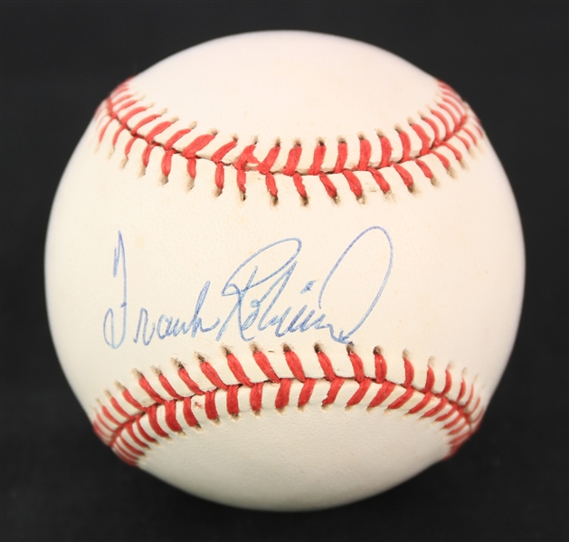 1990-92 Frank Robinson Baltimore Orioles Signed OAL Brown Baseball (JSA)