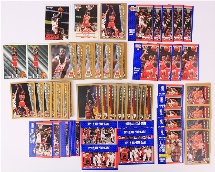 1990-93 Michael Jordan Scottie Pippen All Star Game Fleer Basketball Trading Cards - Lot of 85