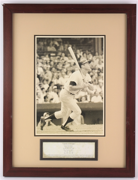 1970s Mickey Mantle New York Yankees 20" x 26" Framed Legends of the Game Photo Display