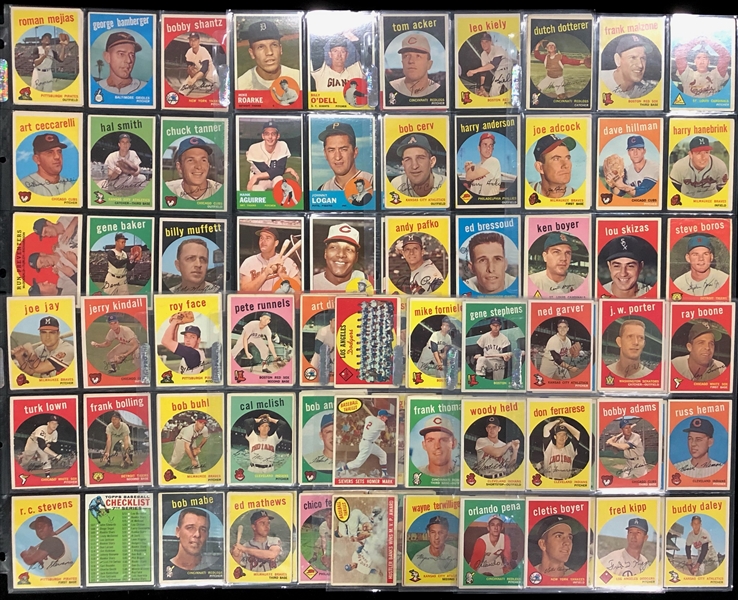 1959-63 Topps Baseball Trading Cards - Lot of 100+