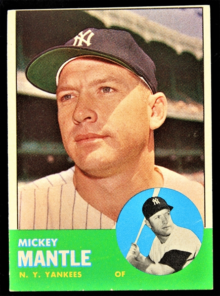 1963 Mickey Mantle New York Yankees Topps Baseball Trading Card 