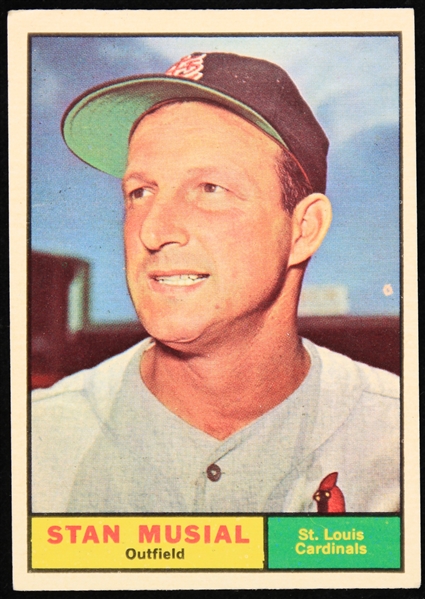 1961 Stan Musial St. Louis Cardinals Topps Baseball Trading Card 