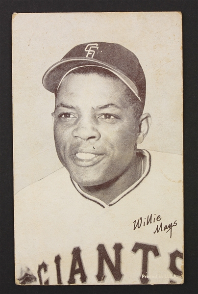 1963 Willie Mays San Francisco Giants Exhibit Card "Stat Back"