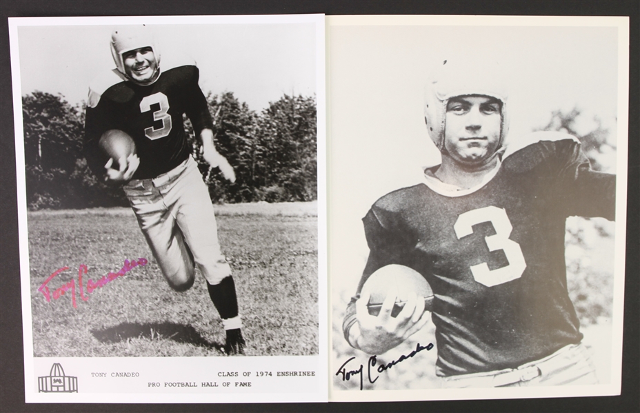 1970s Tony Canadeo Green Bay Packers Signed 8" x 10" Photos - Lot of 2 (JSA)