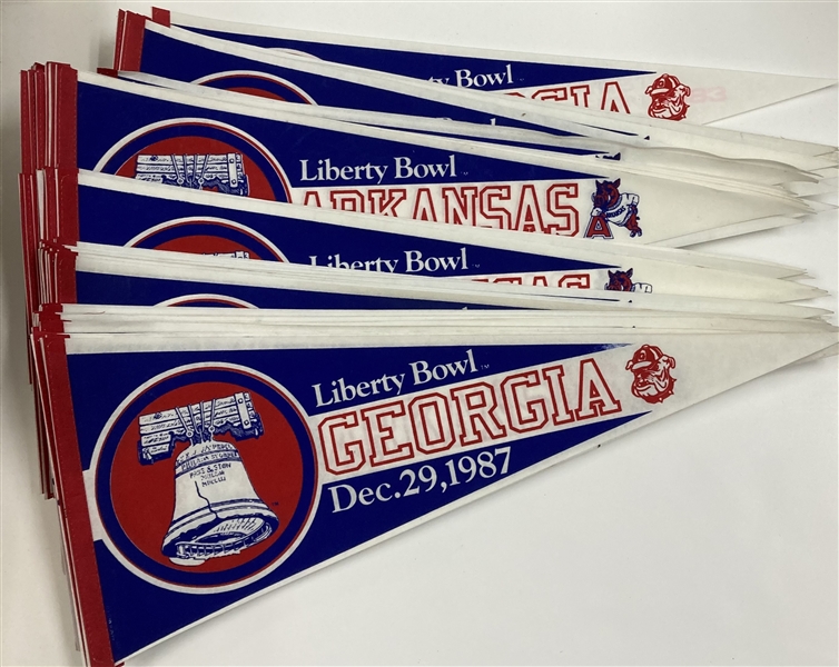 1987 Georgia Liberty Bowl 29" Pennants (Lot of 89)