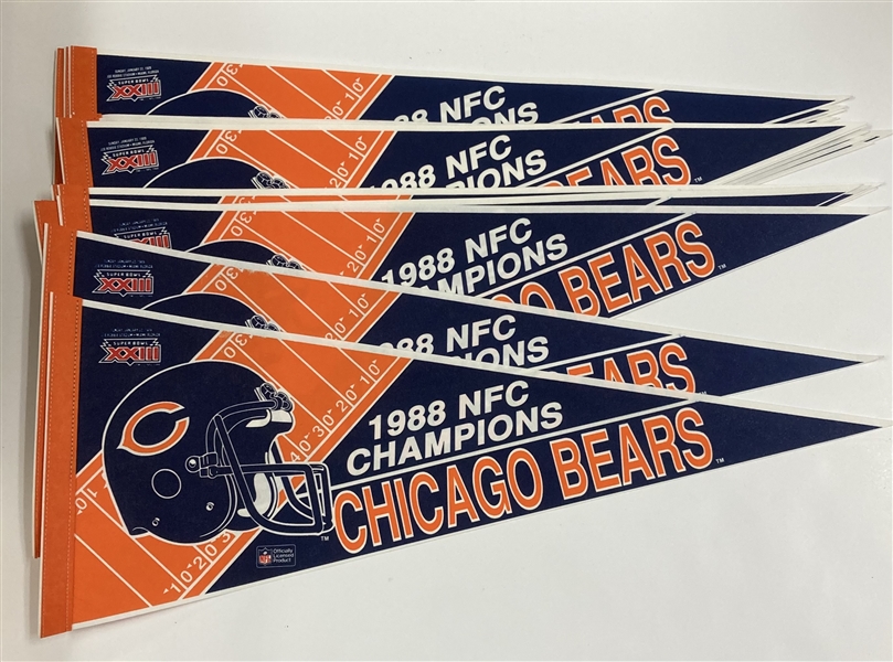 1988 Chicago Bears NFC Champion 29" Pennants (Lot of 21)