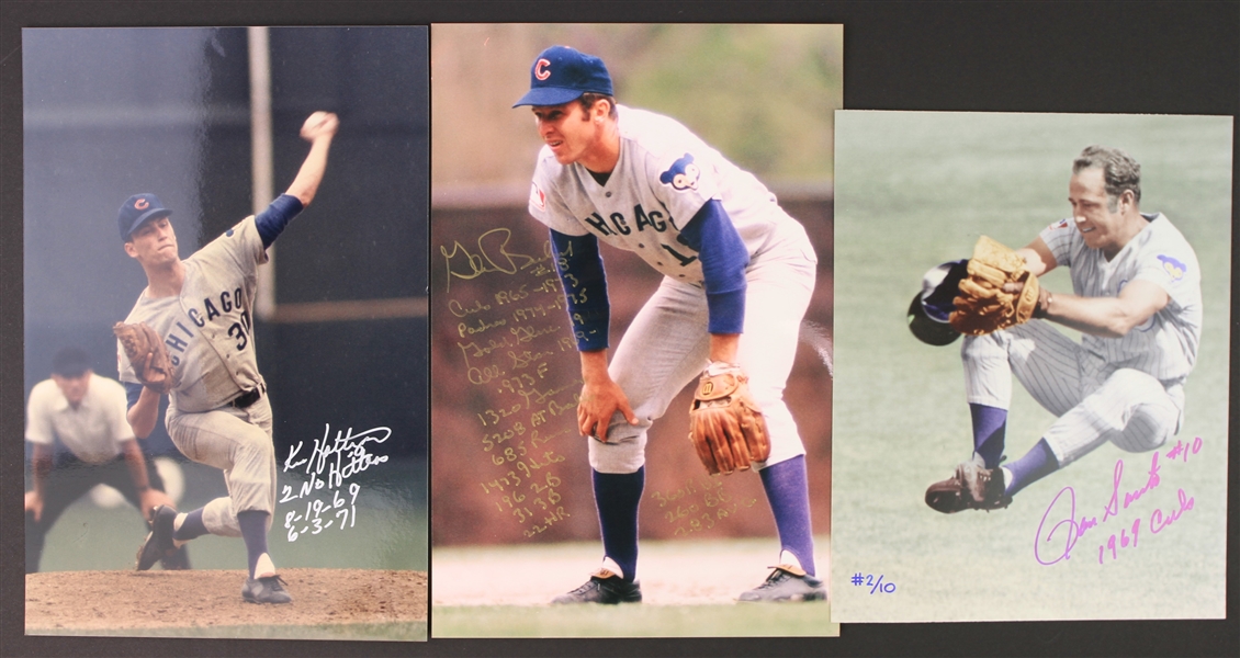 2000s Ron Santo Glenn Beckert Ken Holtzman Chicago Cubs Signed Photos - Lot of 3 (JSA)