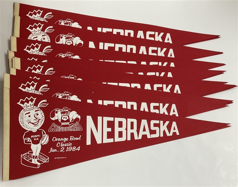 1984 Nebraska Cornhuskers Orange Bowl 29" Pennants (Lot of 28)