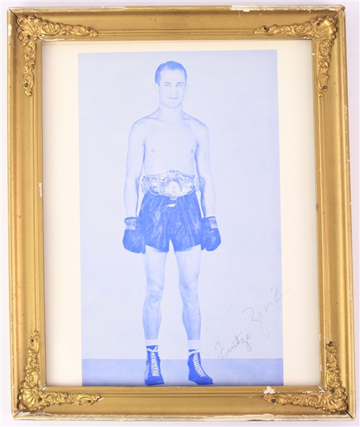 1950s Fritzie Zivic World Welterweight Champion Signed 9.5" x 11.5" Framed Photo (JSA)