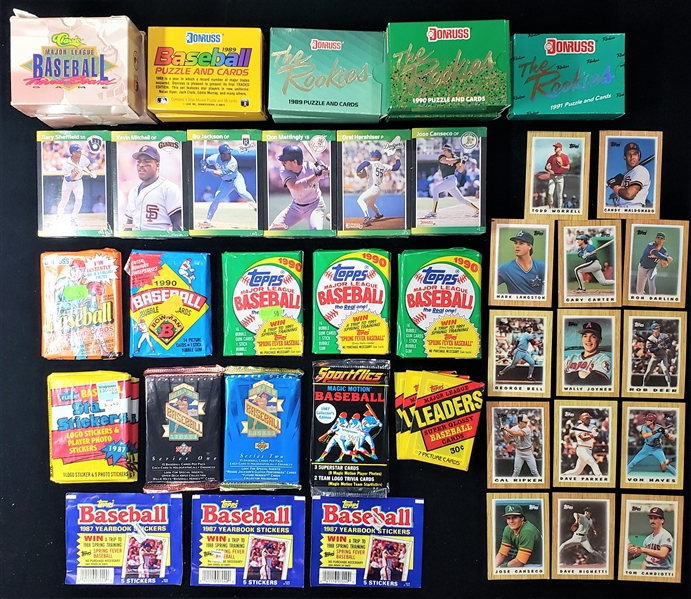 1980s-90s Baseball Trading Card Collection - Lot of 30+ w/ Donruss The Rookie Complete Sets, Unopened Packs & More