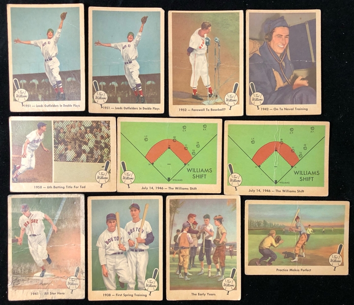 1959-60 Baseball Trading Card Collection - Lot of 50 w/ Fleer Baseball Greats & Ted Williams 
