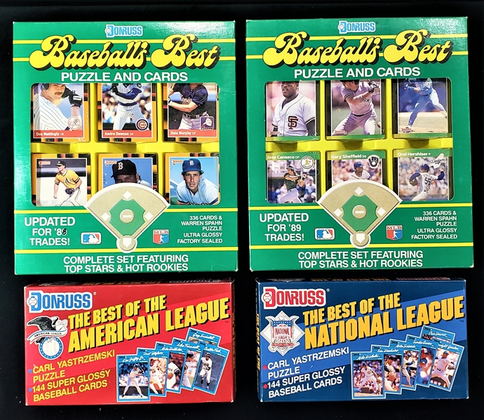 1988-90 Donruss Baseballs Best Trading Cards Unopened Puzzle & Card Sets - Lot of 4