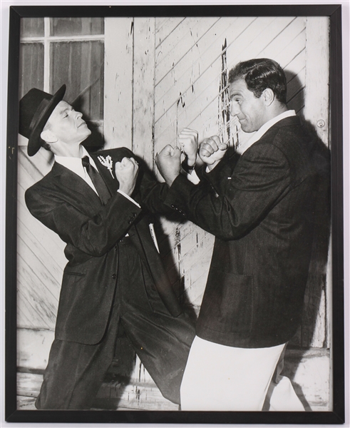 1950s Rocky Marciano Frank Sinatra 17" x 21" Framed Photograph  