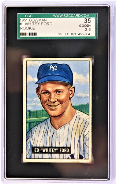 1951 Bowman Whitey Ford #1 SCG 2.5 Card 
