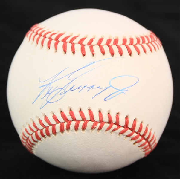 1990-92 Ken Griffey Jr. Seattle Mariners Signed OAL Brown Baseball (JSA)