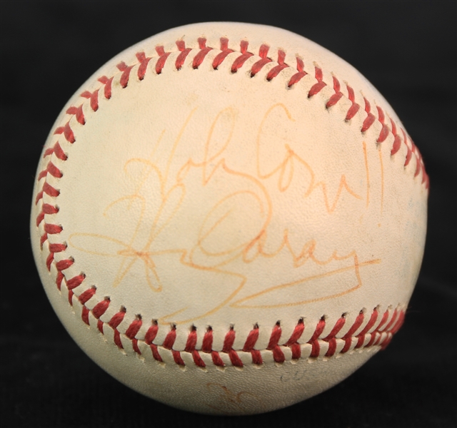1977 Harry Caray Eric Soderholm Chicago White Sox Signed & "Holy Cow!!" Inscribed OAL MacPhail Baseball (JSA)