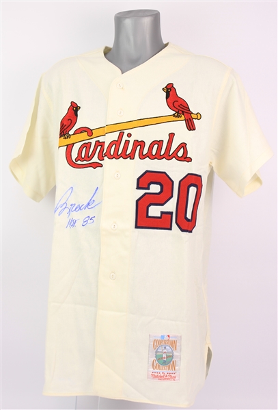 1990s Lou Brock St. Louis Cardinals Signed Mitchell & Ness Jersey (JSA)