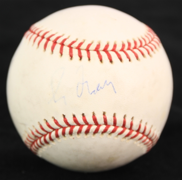 2000s Greg Maddux Atlanta Braves Signed OML Selig Baseball (JSA)