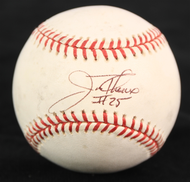 2000s Jim Thome Cleveland Indians Signed OML Selig Baseball (JSA)
