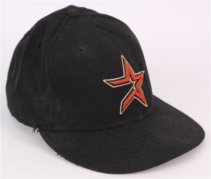 1998-2000 Moises Alou Houston Astros Game Worn Cap (MEARS LOA)