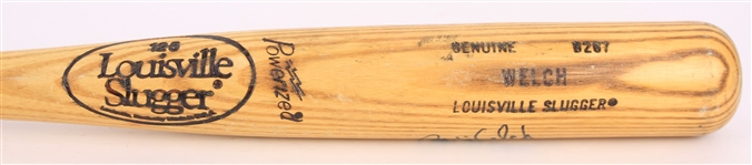1986-87 Bob Welch Los Angeles Dodgers Signed Louisville Slugger Professional Model Game Used Bat (MEARS LOA/JSA) 