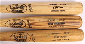 1983-95 Louisville Slugger Professional Model Game Used Bats - Lot of 3 with Vuckovich/Simmons, Dave Silvestri & Paul Russo