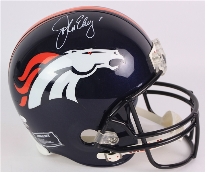 2000s John Elway Denver Broncos Signed Full Size Display Helmet (*JSA*)
