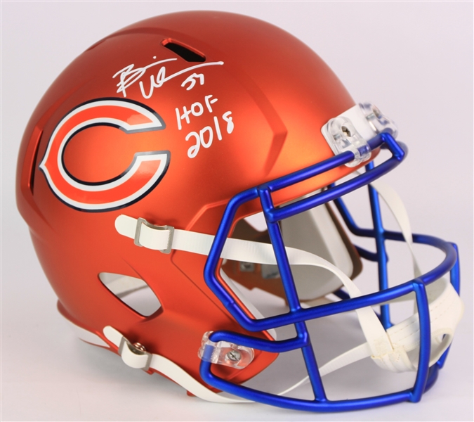 2018 Brian Urlacher Chicago Bears Signed Full Size Blaze Display Helmet (*JSA*)