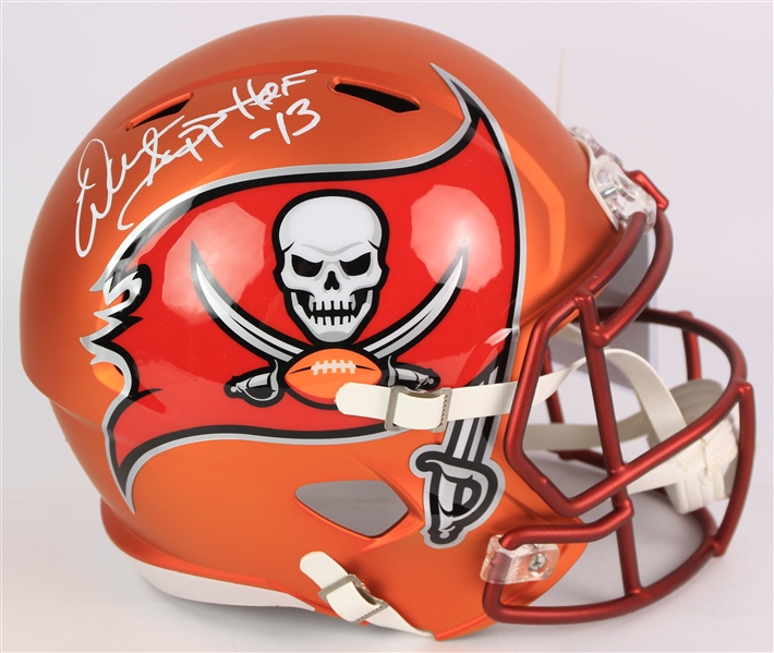 2013 Warren Sapp Tampa Bay Buccaneers Signed Full Size Blaze Display Helmet (*JSA*)