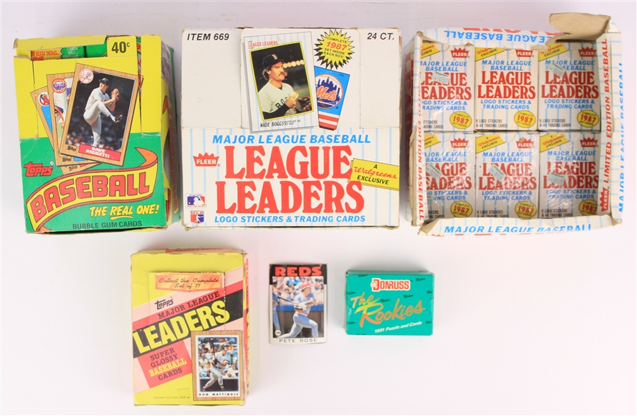 1987-91 Unopened Baseball Trading Card Collection - Lot of 100+ w/ 1987 Topps Hobby Box, 1991 Donruss The Rookies Set & More