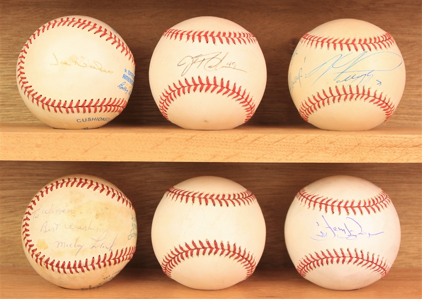 1970s-2000s Signed Baseball Collection - Lot of 6 w/ Mickey Lolich, Mike Piazza, Joe Niekro & More (JSA)