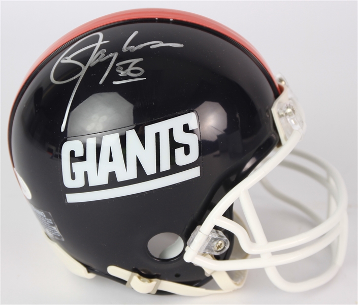 2017 Lawrence Taylor New York Giants Signed Throwback Mini Helmet (*JSA*)