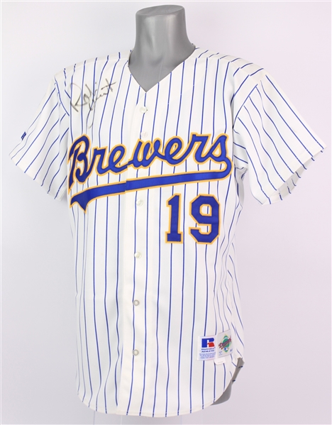 1993 Robin Yount Milwaukee Brewers Signed Home Jersey (MEARS A5/JSA)