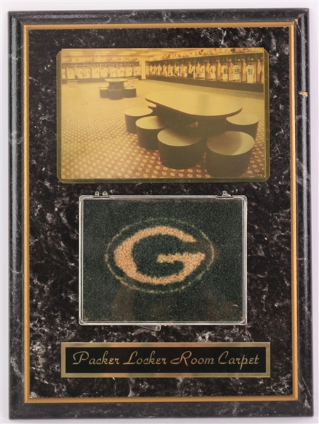 1980s-90s Green Bay Packers Lambeau Field 9" x 12" Locker Room Carpet Display