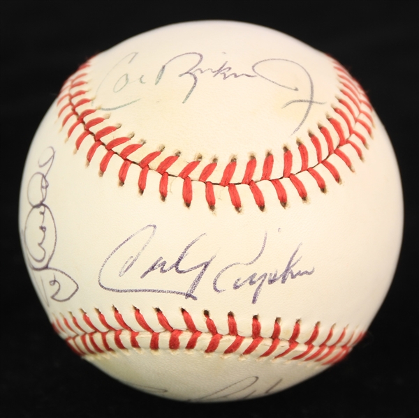 1987-89 Cal Sr. Cal Jr. Billy Ripken Baltimore Orioles Signed OAL Brown Baseball (JSA)