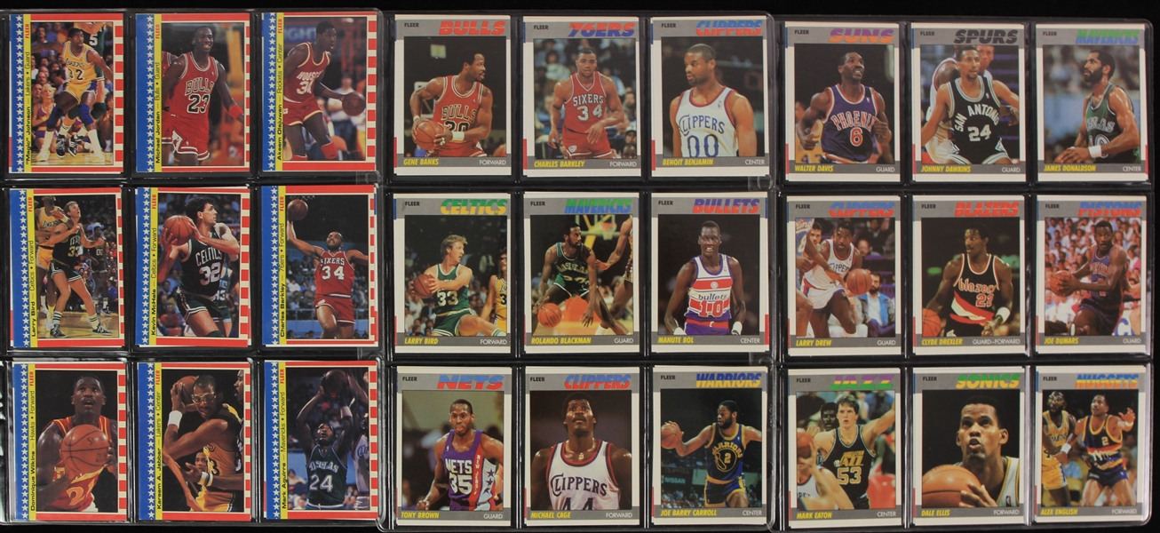 1987 Fleer Basketball Trading Cards - Complete Set of 132 + 11 All Star Sticker Cards