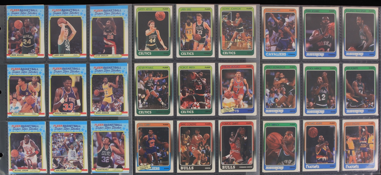1988 Fleer Basketball Trading Cards - Complete Set of 132 + 11 All Star Sticker Cards
