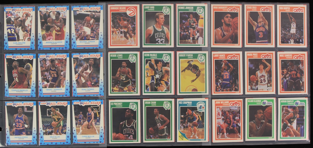 1989 Fleer Basketball Trading Cards - Complete Set of 168 + 11 All Star Sticker Cards