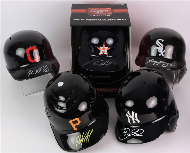 2010s Signed Display Batting Helmet Collection - Lot of 10 w/ Andruw Jones, Alex Bregman, Yoenis Cespedes & More (JSA/MLB Hologram*) 