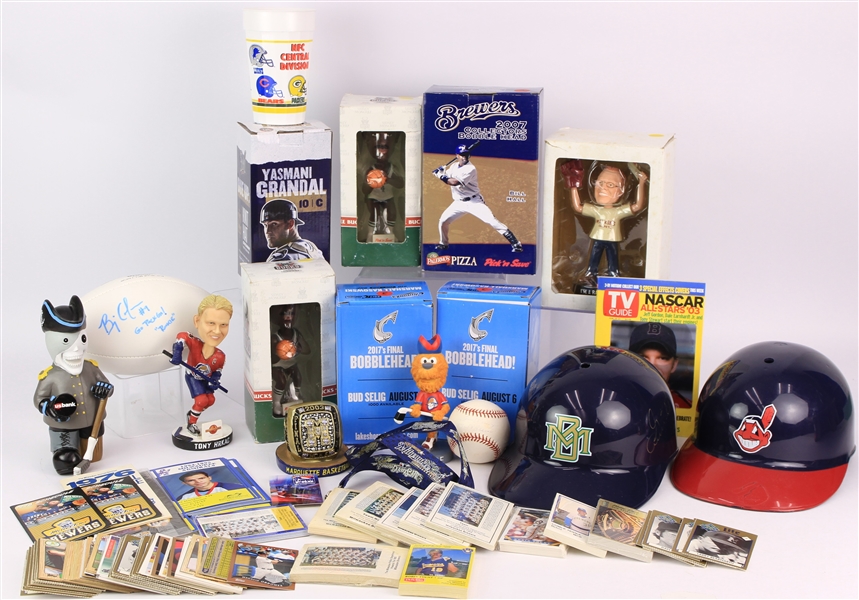 1990s-2010s Milwaukee Brewers Bucks Admirals Memorabilia Collection - Lot of 250+ w/ Autographs, Trading Cards, MIB Bobbles & More (JSA) 