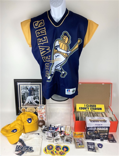 1970s-2000s Milwaukee Brewers Memorabilia Collection - Lot of 2,000+ w/ Trading Cards, Tickets, Apparel & More