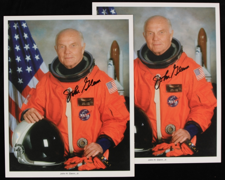 2000s John Glenn NASA Astronaut Signed 8" x 10" Photos - Lot of 2 (JSA)
