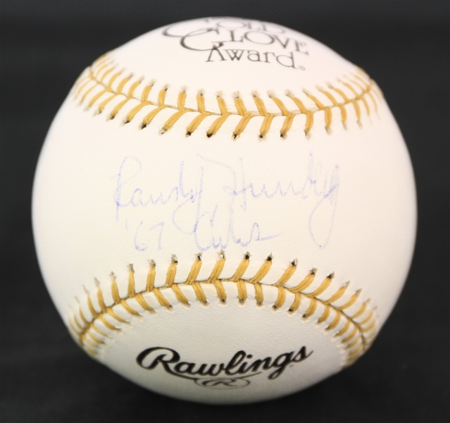2000s Randy Hundley Chicago Cubs Signed Gold Glove Award Baseball (JSA)