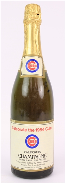 1984 Chicago Cubs NL East Champions Sealed California Champagne Bottle (MEARS LOA)