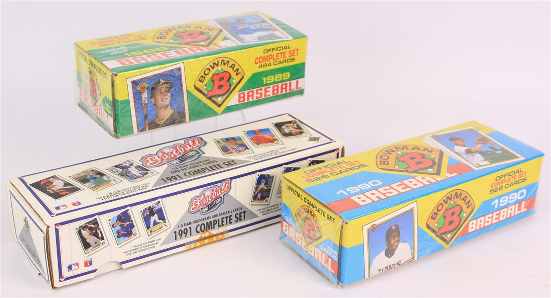 1989-91 Bowman & Upper Deck Baseball Trading Card Factory Sets - Lot of 3