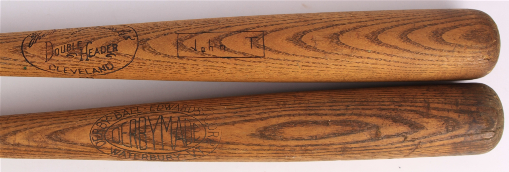 1930s Store Model Baseball Bat Collection - Lot of 2 w/ Bingham Double Header & Derby Made