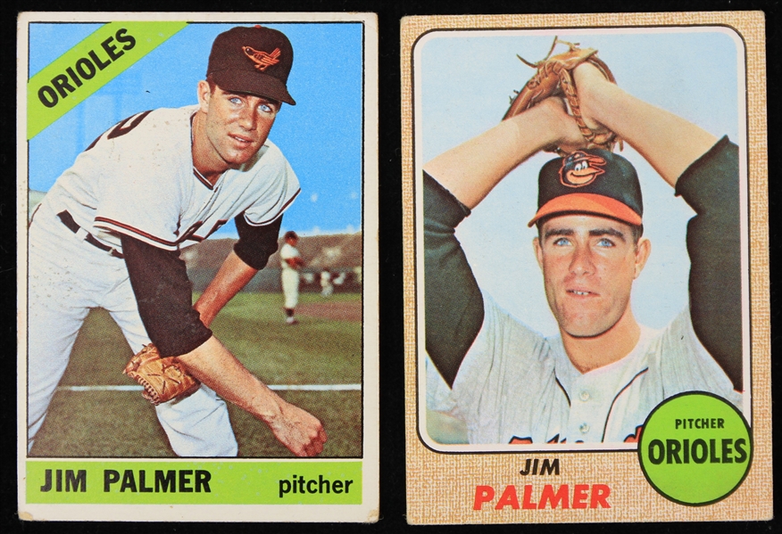 1966-68 Jim Palmer Baltimore Orioles Topps Baseball Trading Cards - Lot of 2