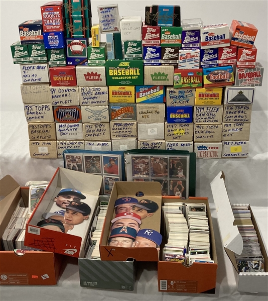 1980s-90s Baseball Trading Card Complete Set Collection - Lot of 50 + Loose Cards (STARS & ROOKIES have been removed)