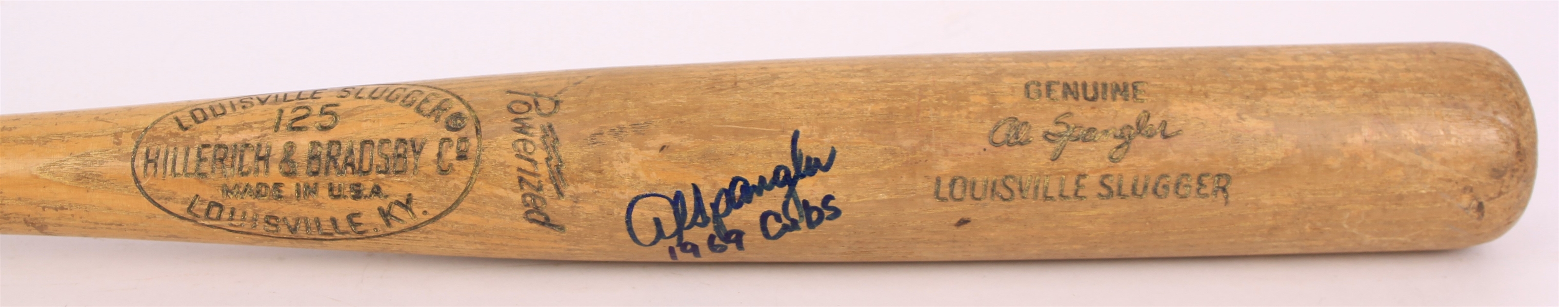 1969-71 Al Spangler Chicago Cubs Signed "1969 Cubs" H&B Louisville Slugger Professional Model Game Used Bat (MEARS A7/JSA)